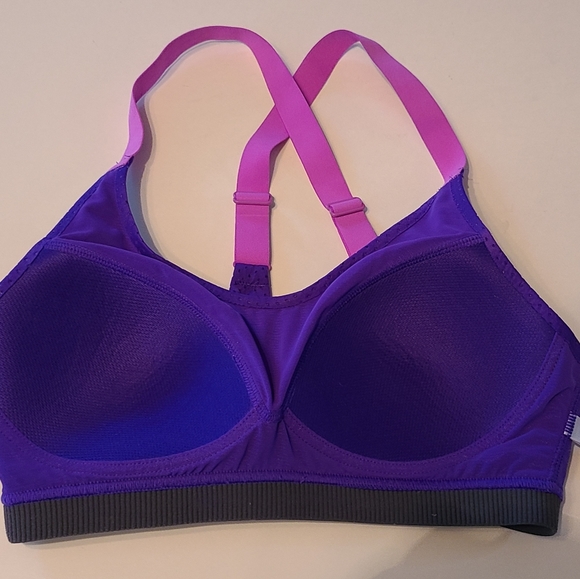 VSX Sport-- Victoria's Secret (32C) Purple & Pink Molded Cup, X Strap Sports Bra - Picture 8 of 12